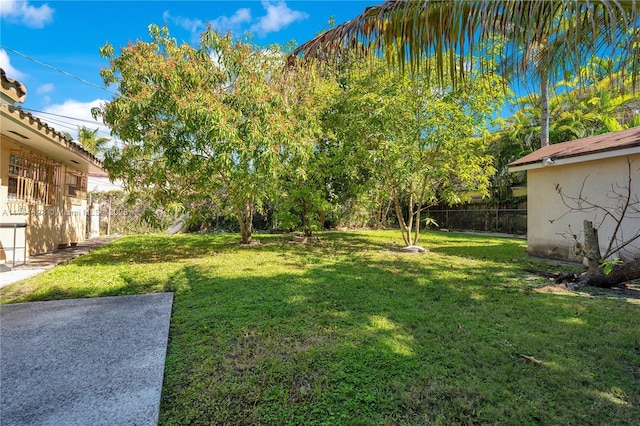 view of yard with fence