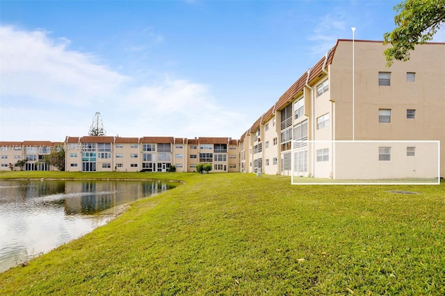 exterior space featuring a water view