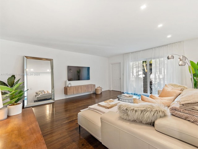 living area featuring wood finished floors