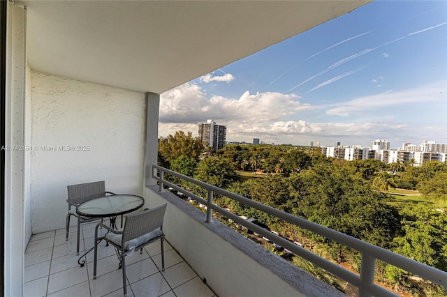 balcony featuring a city view