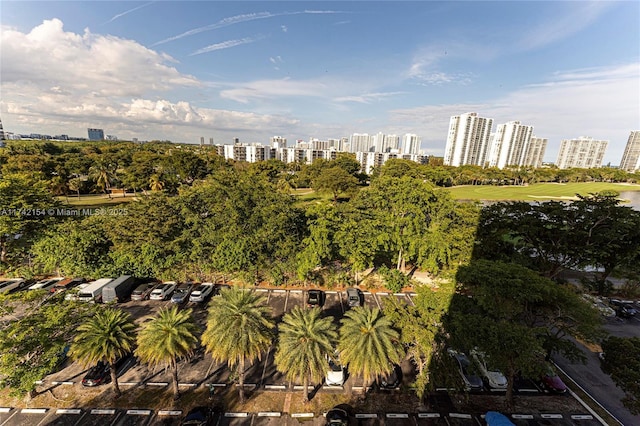 drone / aerial view with a view of city