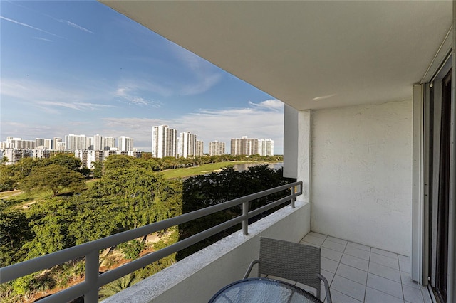 balcony with a city view