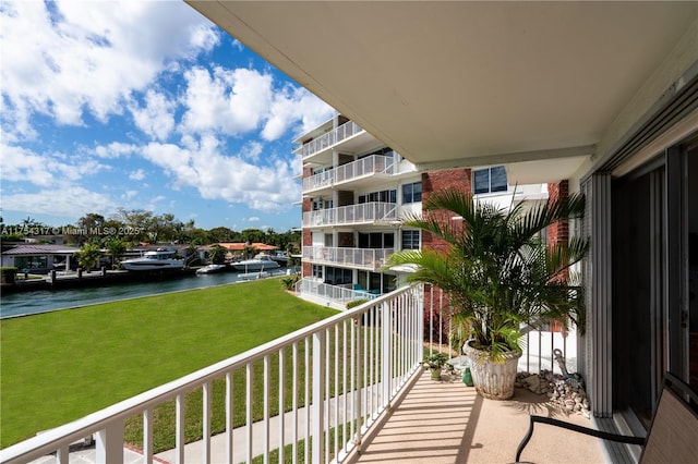 balcony with a water view
