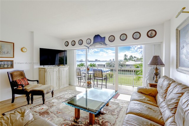 1700 NE 105th St Unit 216, Miami Shores, FL 33138 - living area with wood finished floors