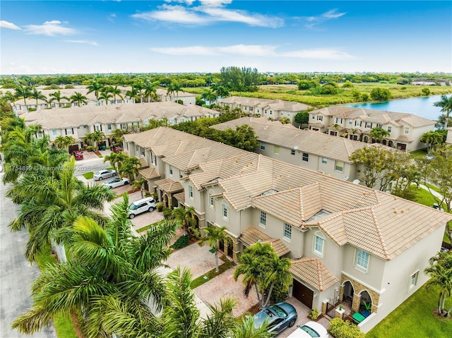 aerial view with a residential view