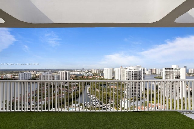 balcony featuring a view of city