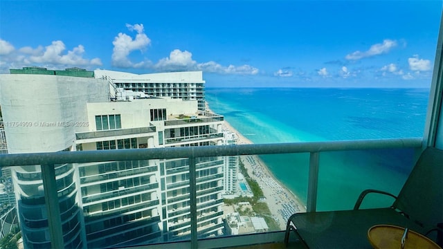 balcony with a water view