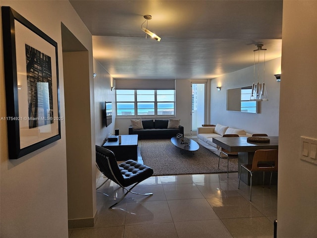 view of tiled living room