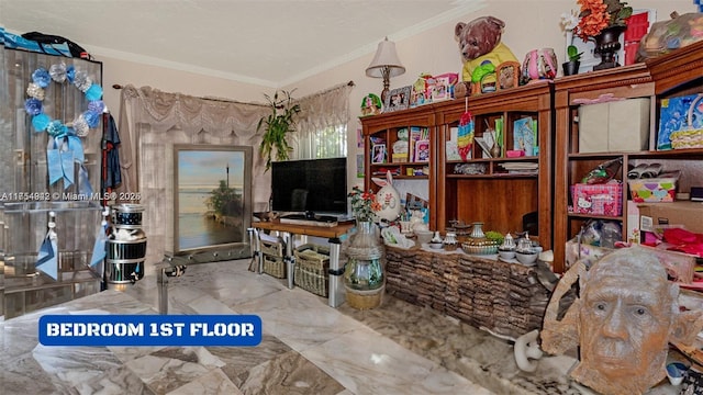 430 Poinciana Dr Unit 1710, Sunny Isles Beach, FL 33160 - miscellaneous room featuring marble finish floor and crown molding