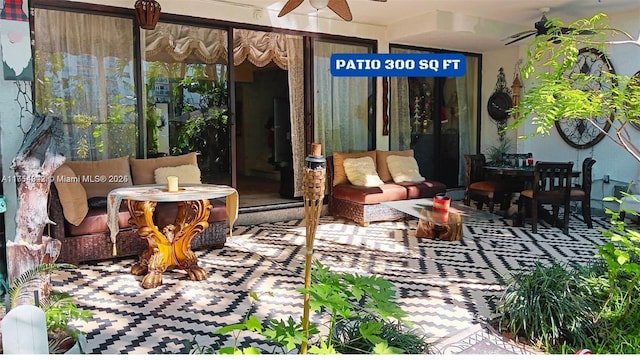 430 Poinciana Dr Unit 1710, Sunny Isles Beach, FL 33160 - exterior space featuring a ceiling fan and an outdoor hangout area