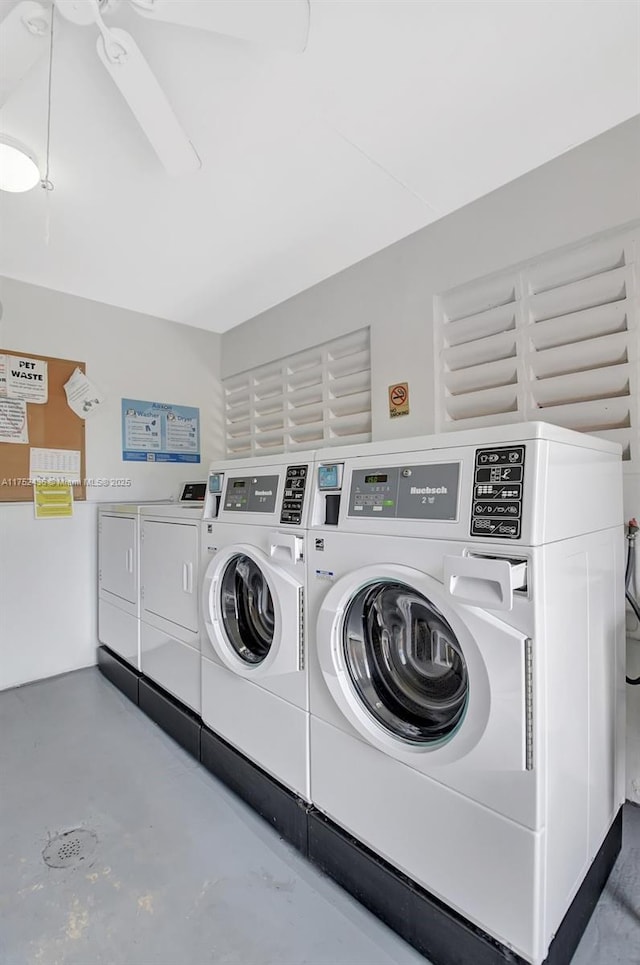 shared laundry area featuring washer and clothes dryer