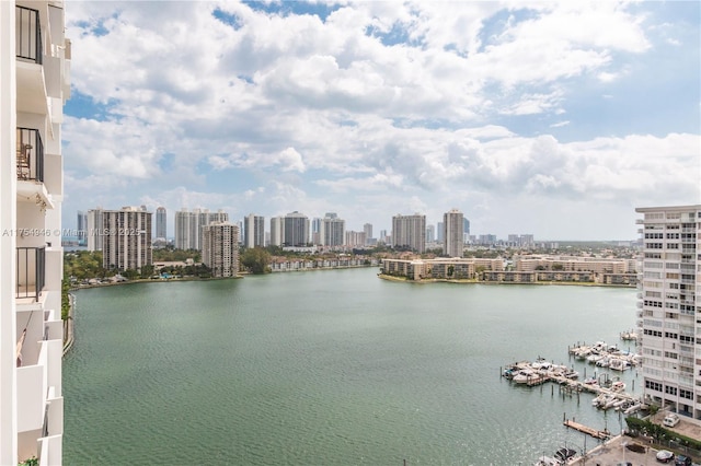 water view featuring a city view