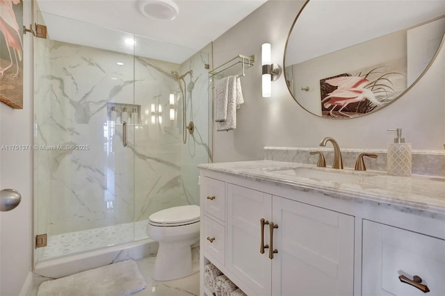 10777 W Sample Rd Unit 912, Coral Springs, FL 33065 - full bathroom featuring a marble finish shower, vanity, toilet, and marble look tiles