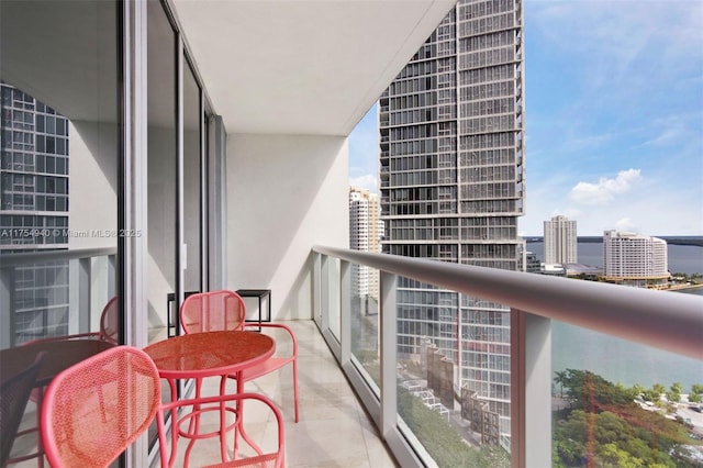 balcony with a city view