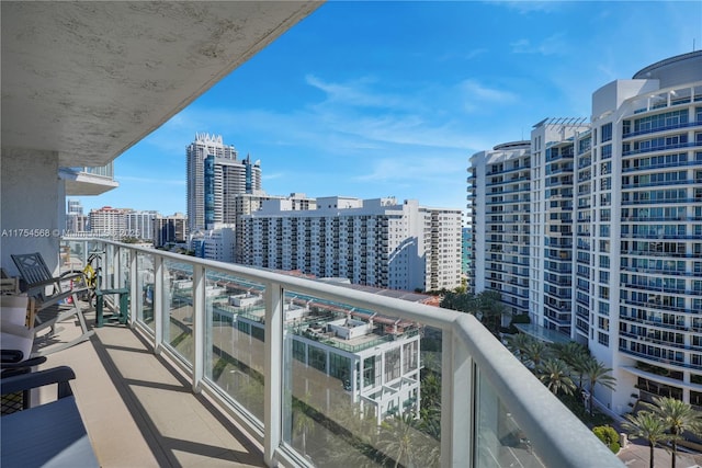 balcony with a view of city