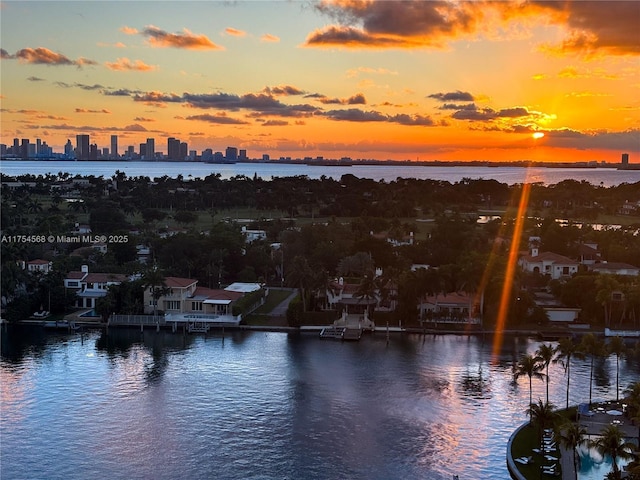 water view with a city view