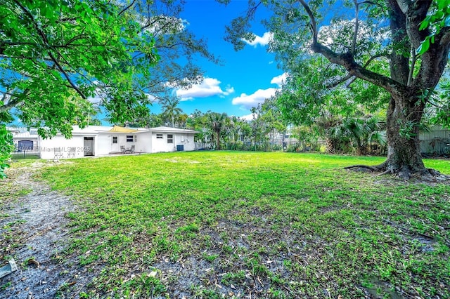 view of yard featuring a fenced backyard