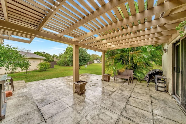 view of patio with a pergola