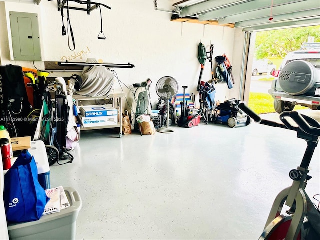 garage featuring electric panel