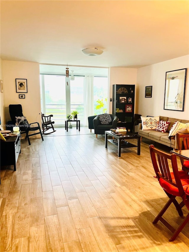 415 SE 11th Ter Unit 205, Dania Beach, FL 33004 - living room with light wood-style flooring and plenty of natural light