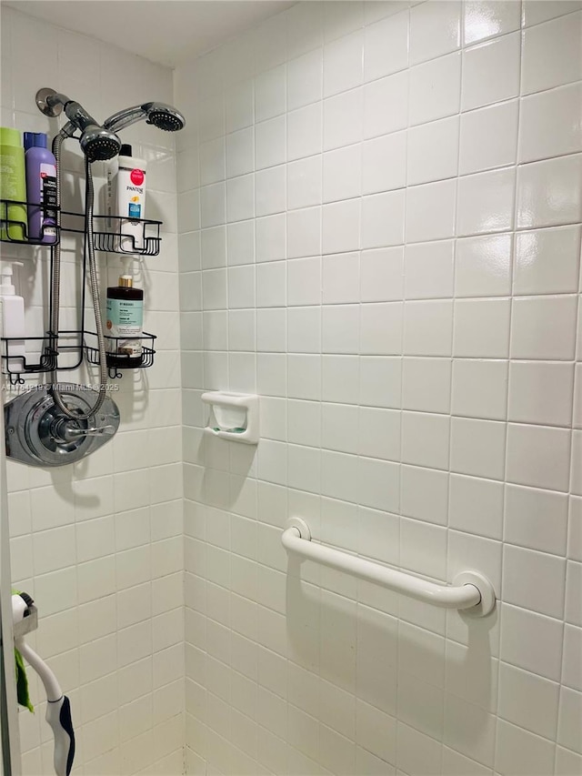 bathroom featuring a stall shower