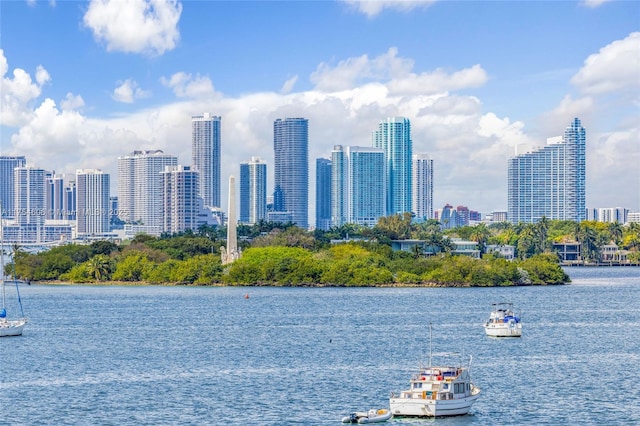 property's view of city with a water view