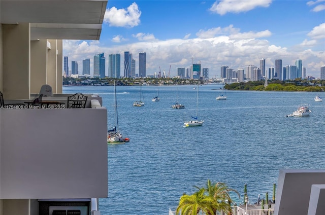 property view of water featuring a city view