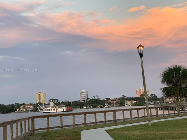 water view featuring a city view