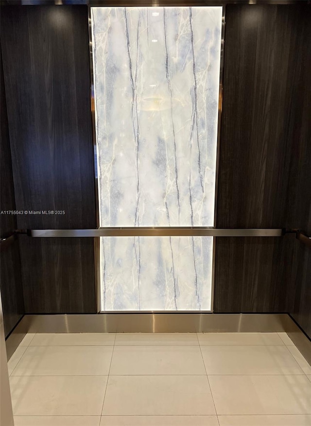 bathroom with tile patterned flooring