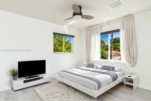 1323 NE 5th Ave, Fort Lauderdale, FL 33304 - bedroom featuring wood finished floors, baseboards, and ceiling fan