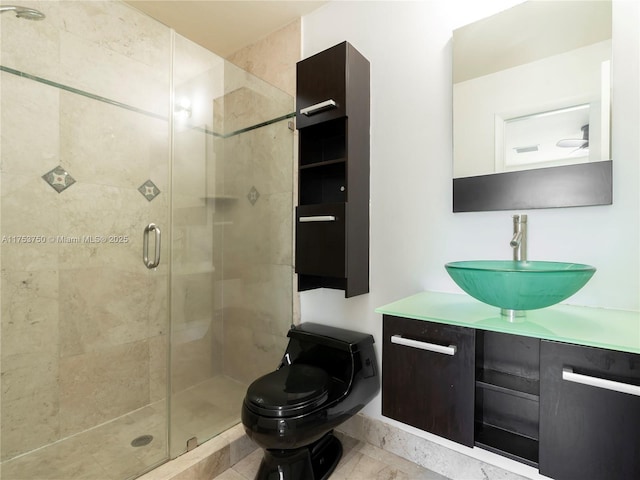 1323 NE 5th Ave, Fort Lauderdale, FL 33304 - full bath featuring a shower stall, vanity, and toilet