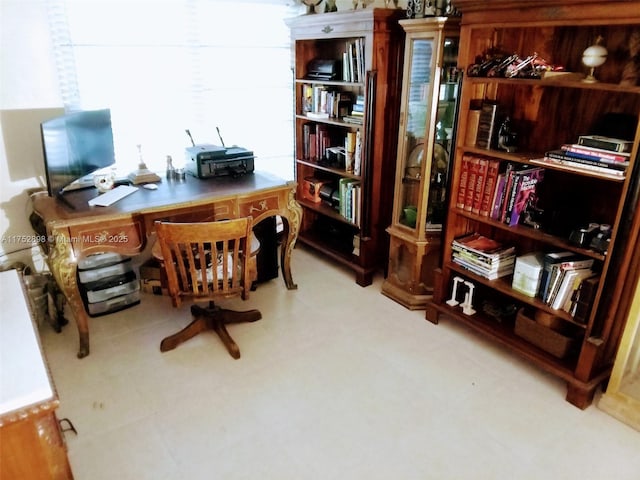 home office with light floors