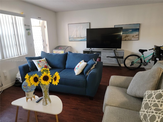 living area featuring wood finished floors