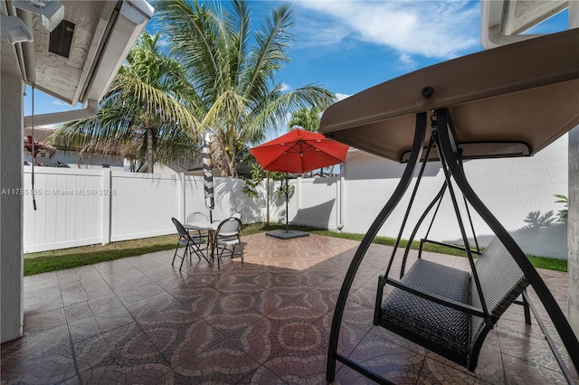 view of patio featuring a fenced backyard