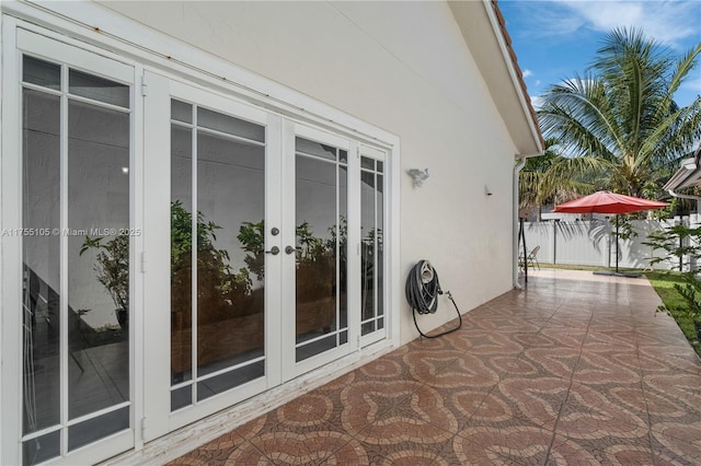 exterior space featuring french doors