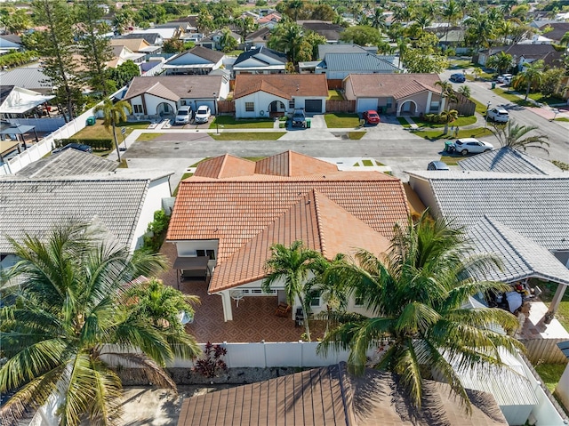 aerial view with a residential view