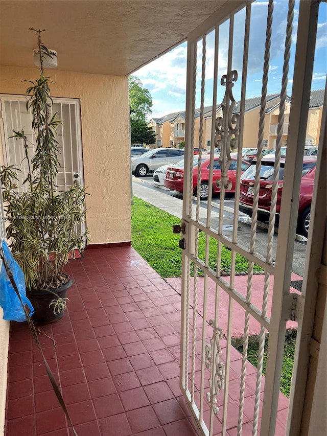 view of patio featuring a residential view