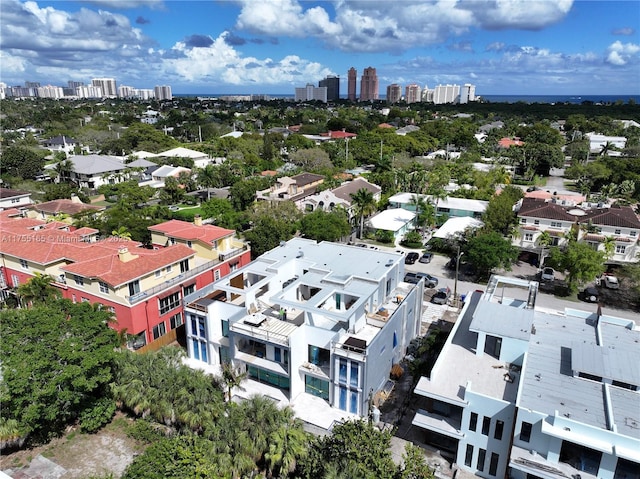 aerial view with a view of city