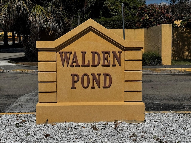 view of community sign