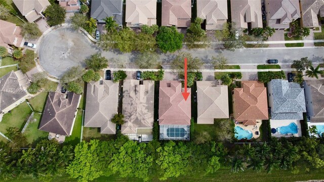 bird's eye view featuring a residential view