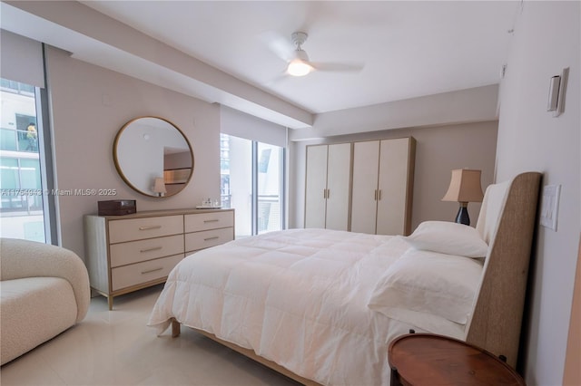 bedroom featuring a ceiling fan