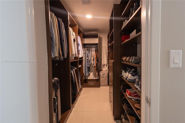 spacious closet with visible vents