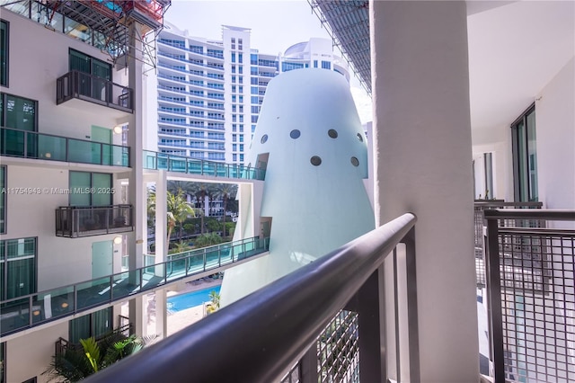 balcony with a city view