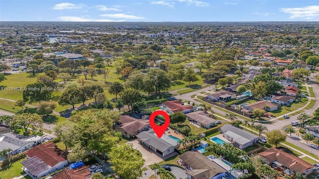 drone / aerial view with a residential view