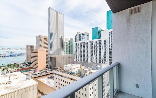 balcony with a view of city