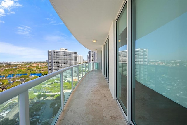 balcony featuring a city view