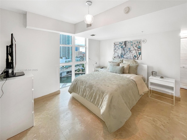 bedroom with visible vents