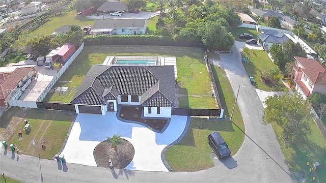 aerial view featuring a residential view