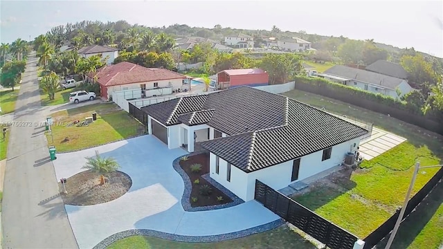 drone / aerial view with a residential view