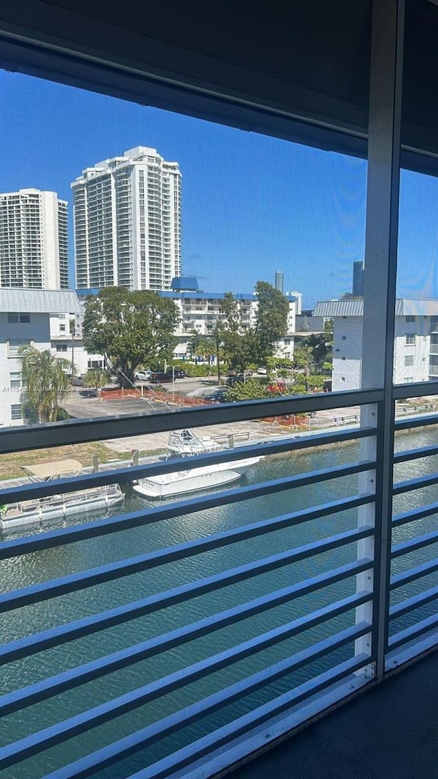 balcony with a city view